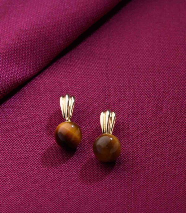 Brown Drop Earrings (Brass) Hot on Sale