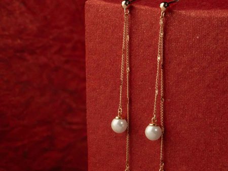 White Delight Pearl Drop Earrings (Brass) Cheap