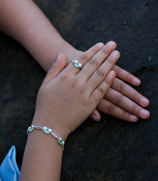 Cloudy Rainbow Finger Ring (Silver) Fashion