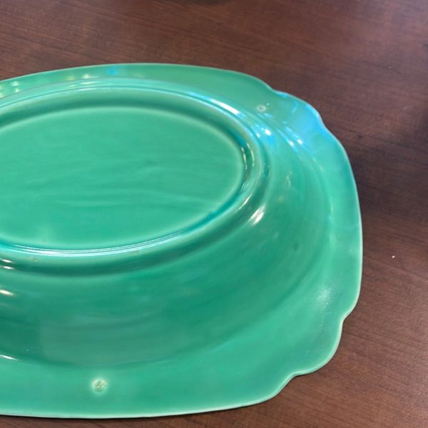 Riviera Green Nappy Bowl Curved Edge 9  Homer Laughlin Discount