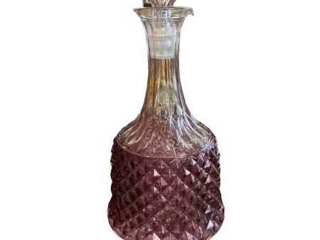 Vintage Purple Cut to Clear Glass Decanter Online Sale