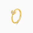 Golden Crescent Zircon Ring Fashion