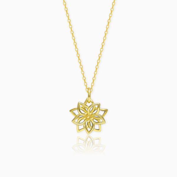 Golden Blooming Flower Pendant Online Sale