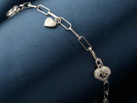 Bulky Chain Multipendant Bracelet (Silver) Online Sale