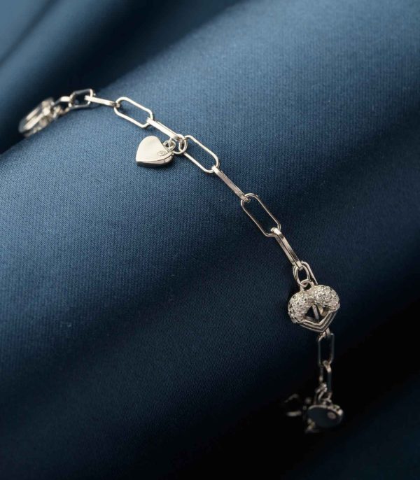 Bulky Chain Multipendant Bracelet (Silver) Online Sale