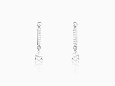 Zircon Silver Night Earrings For Sale