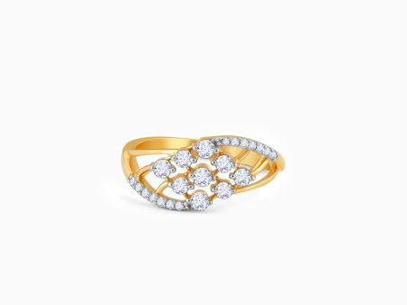 Gold Graceful Wave Diamond Ring For Discount