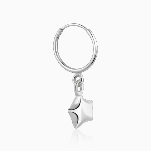 Silver Mini Star Hoop Earrings Online Hot Sale