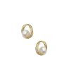 Classic Pearl Earrings (Brass) Cheap