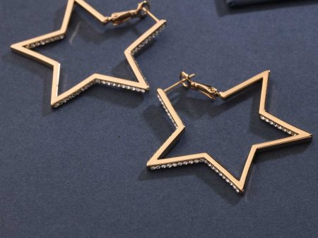 Decorative Golden Color Stars Earrings (Brass) Online