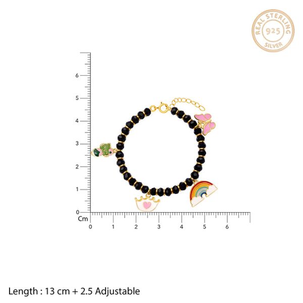 Golden Colourful Charm Infant Bracelet (0-18 months) Hot on Sale