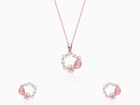 Anushka Sharma Rose Gold Drop Wreath Pendant Set Supply