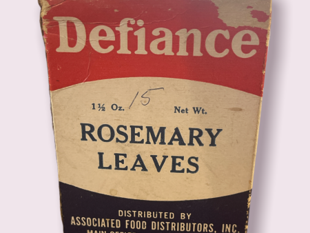 Defiance Spice Tin Cardboard Box Rosemary Michigan Associated Foods 1 1 2oz Cheap