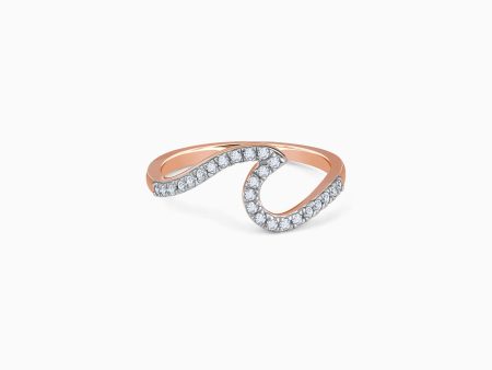 Rose Gold Wave Delight Diamond Ring on Sale