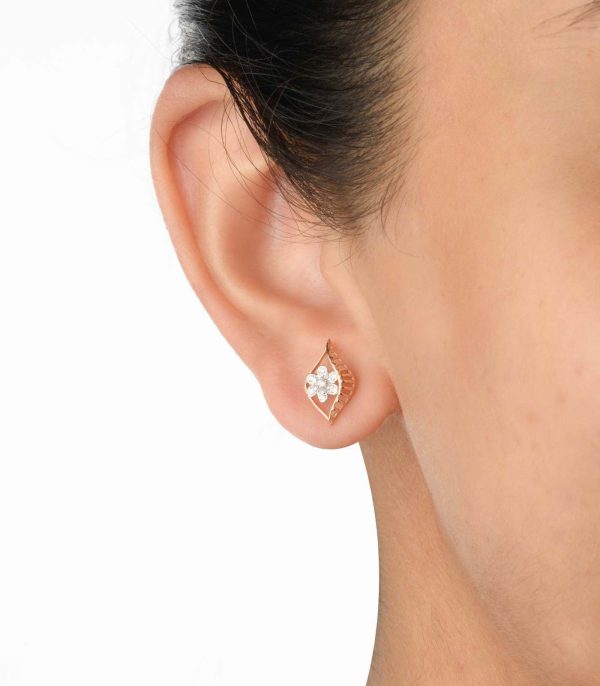 Diamond Aster Adorned Earrings Hot on Sale