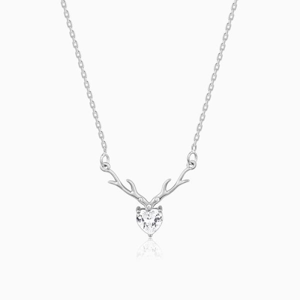 Anushka Sharma Silver Deer Heart Necklace Online now