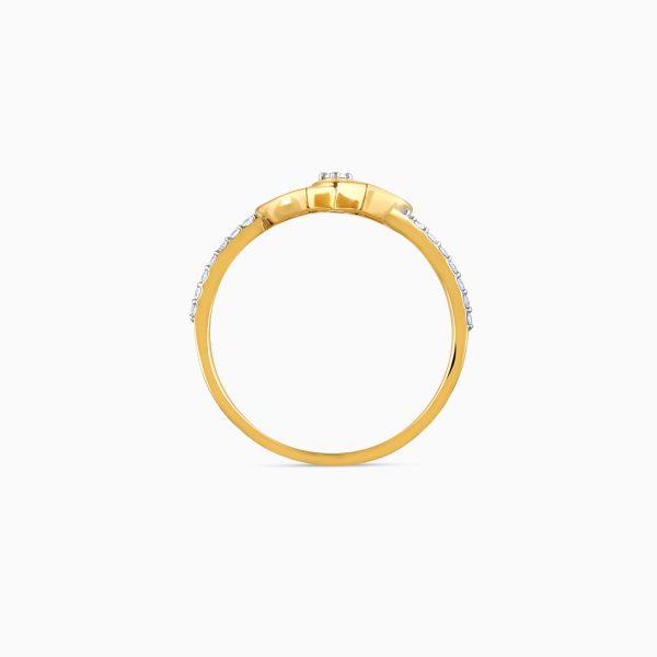 Gold Graceful Wave Diamond Ring For Discount