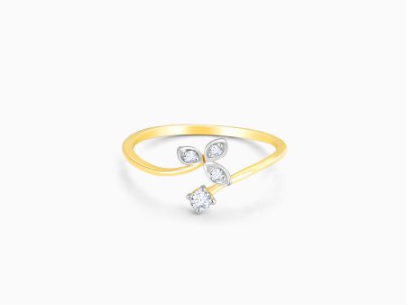 Gold Leaflet Delights Diamond Ring For Cheap