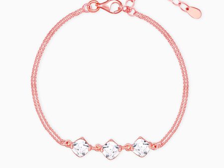 Rose Gold Sparkling Zircon Bracelet For Discount