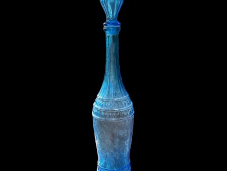 Empoli 23  Opalescent Blue Joker Harlequin Italian Decanter Genie Bottle w  Stopper Online Sale