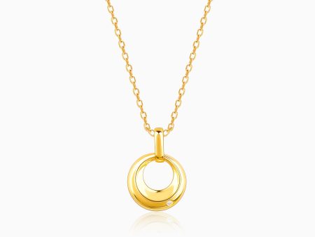 Golden Halo Pendant with Link Chain Online