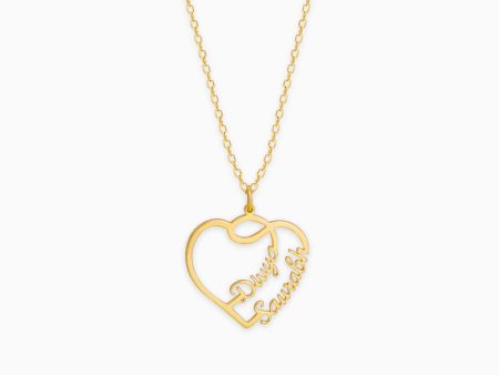 The Lovestruck Couple Golden Pendant With Link Chain on Sale