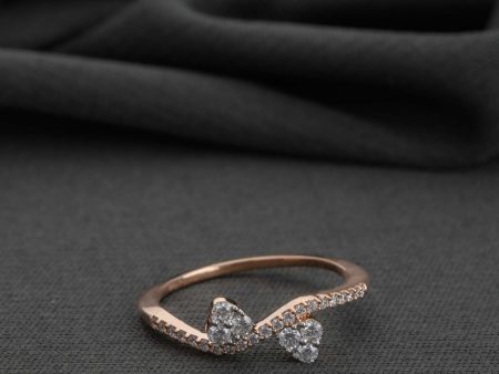 Diamond twin heart Ring Supply