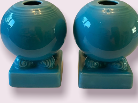 Vintage Fiesta Ball Candle Holders in Turquoise Supply