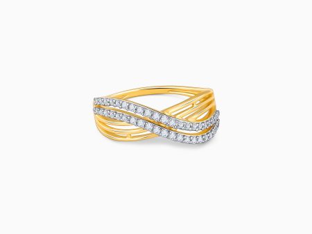 Gold Glorious Wave Diamond Ring Discount