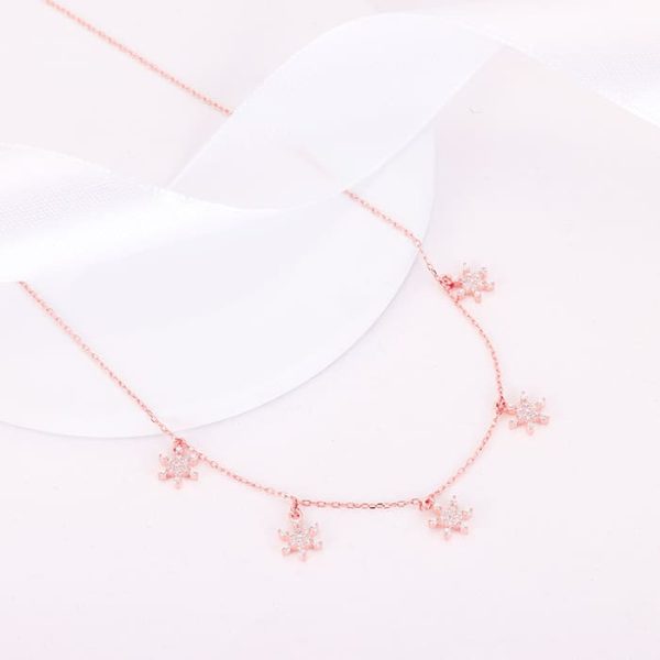 Rose Gold Frost Charm Necklace on Sale