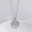 Silver Zircon Tree of Life Pendant with Link Chain Discount