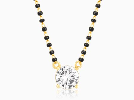 Golden Classic Solitaire Mangalsutra Cheap