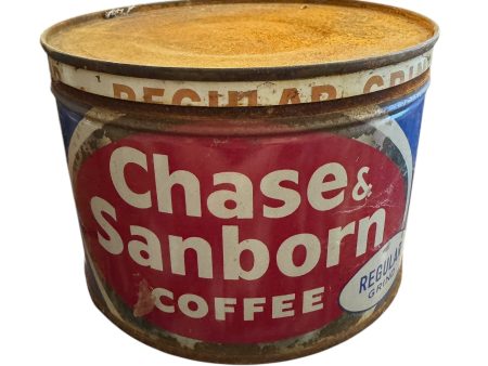 Vintage Chase & Sanborn Coffee Tin Can Standard Brand Key Wind 1 Pound New York N.Y. Online Sale