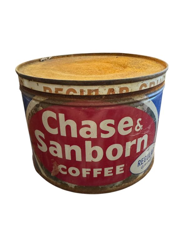 Vintage Chase & Sanborn Coffee Tin Can Standard Brand Key Wind 1 Pound New York N.Y. Online Sale