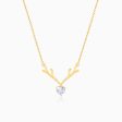 Golden Deer Heart Necklace Fashion