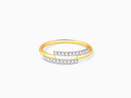 Gold Intertwined Diamond Ring Hot on Sale