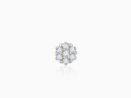 Gold Fragrant Floret Diamond Nose Pin Discount