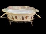 Vintage Pyrex #045 Casserole w Lid, Cradle Warmer, 2 1 2 Qt Golden Hearts Promo For Cheap