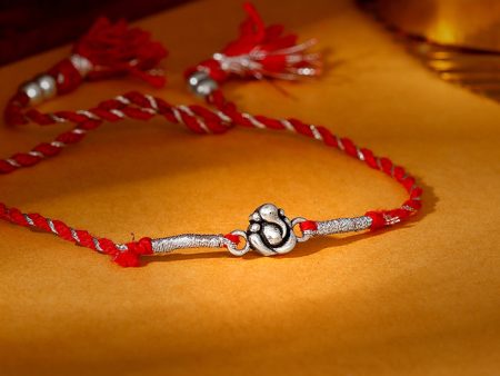 Silver Ganpati Motif Rakhi Cheap