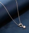 Dangling Pearl with Round  Necklace (Silver) For Cheap