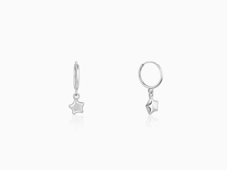 Silver Mini Star Hoop Earrings Online Hot Sale