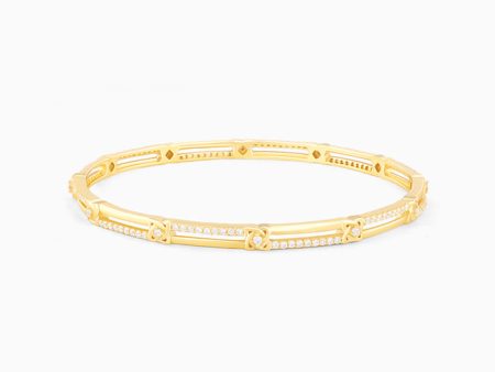 Golden Dual Line Bangle Discount