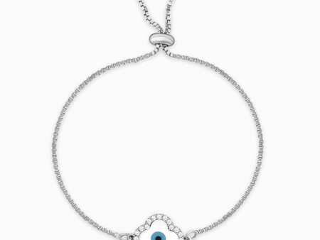 Anushka Sharma Silver Evil Eye Clover Bracelet on Sale