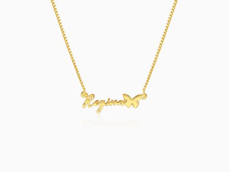 Golden Personalised Butterfly Pendant Online