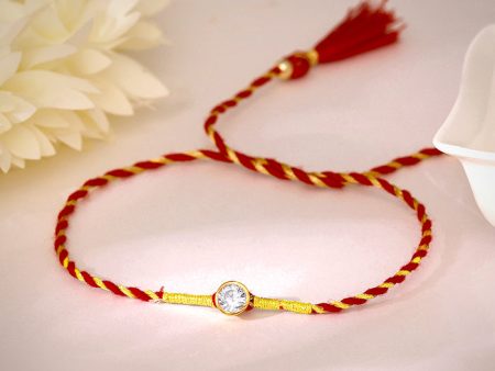 Golden Sphere Zircon Rakhi Fashion