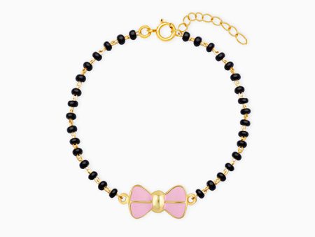 Golden Pink Bow Infant Bracelet (0-18 months) Online