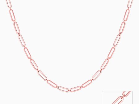 Rose Gold Elongated Link Chain Necklace For Discount