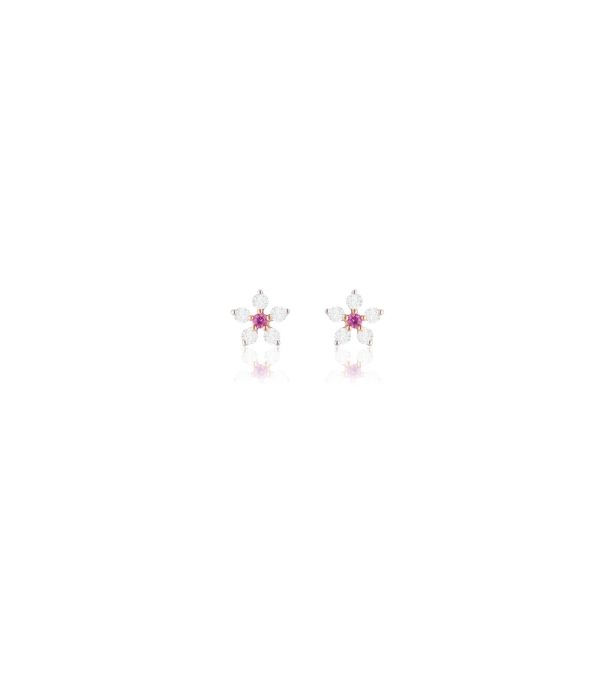 Diamond Catharanthus roseus Earrings Hot on Sale