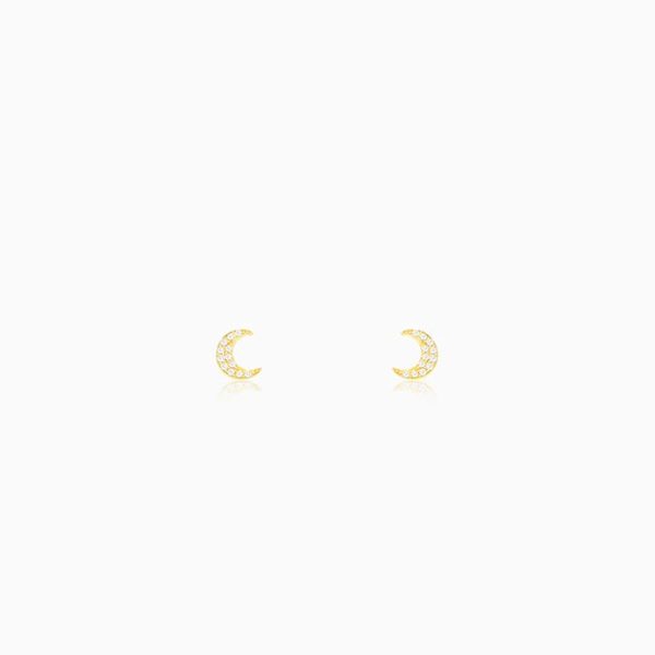 Anushka Sharma Golden Crescent Zircon Tiny Earrings Supply