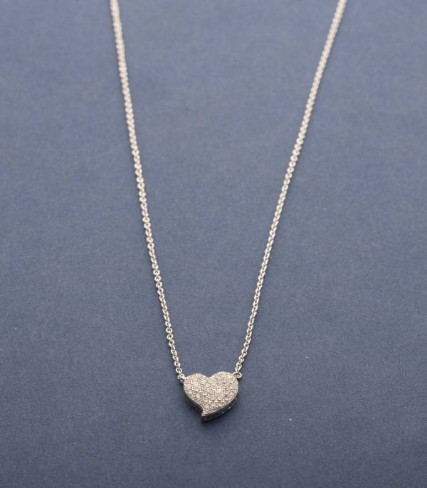 Distinctive Silver Plated Heart Necklace (Brass) For Discount